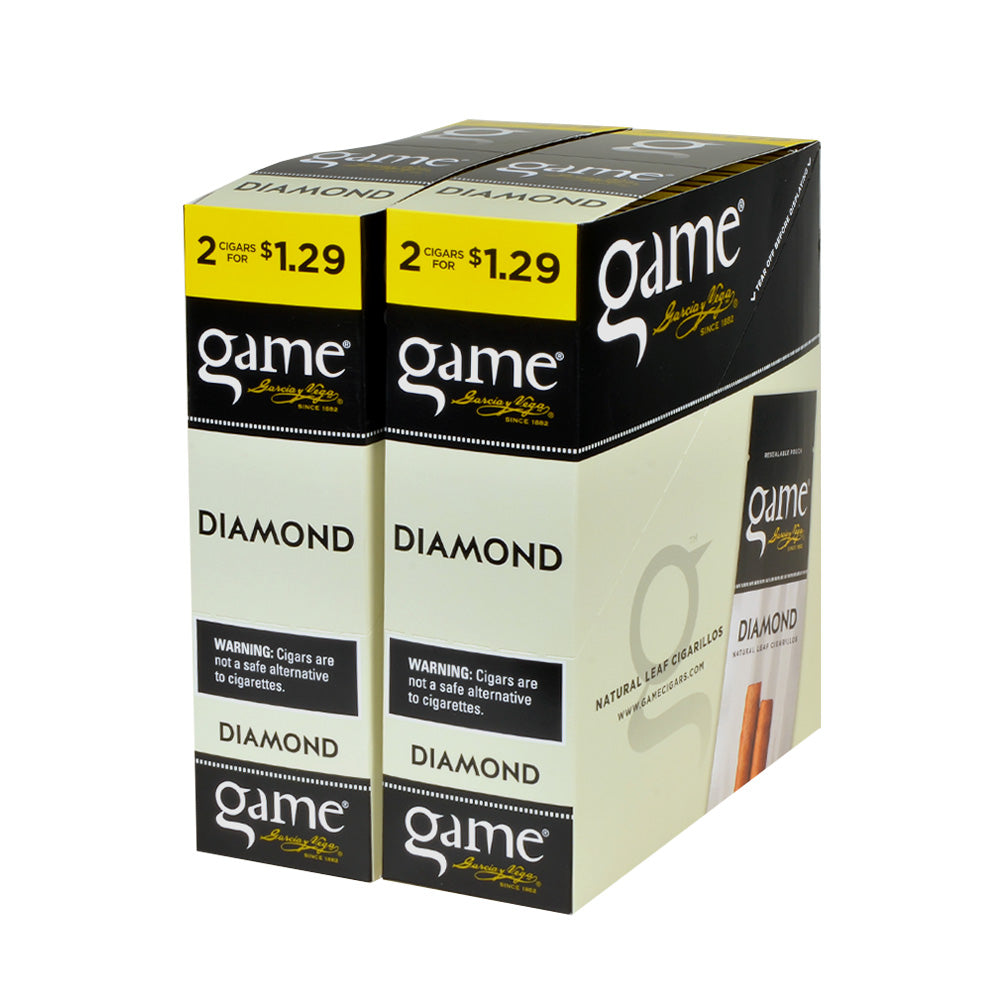 Game Vega Cigarillos Diamond Foil 2 for $1.29 30 Pouches of 2