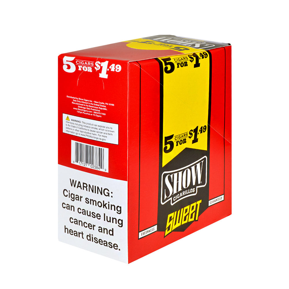 Show Cigarillos Sweet 15 Pouches of 5, Pre-Priced $1.49