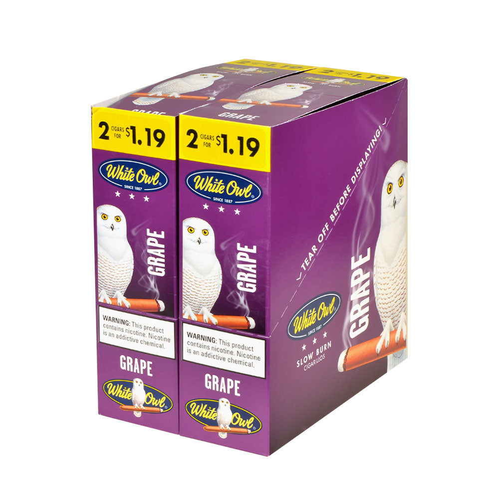 White Owl Cigarillos $1.19 Pre Priced 30 Packs of 2 Cigars Grape