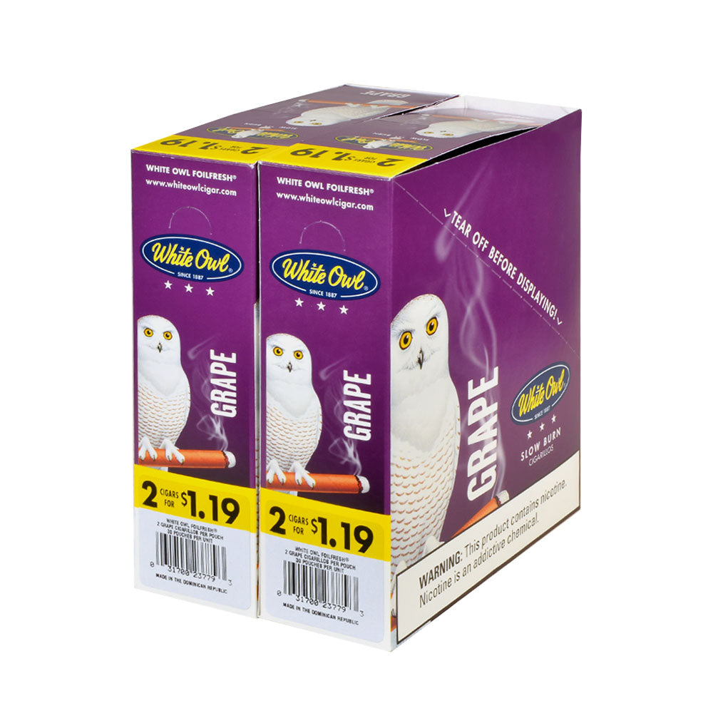 White Owl Cigarillos $1.19 Pre Priced 30 Packs of 2 Cigars Grape