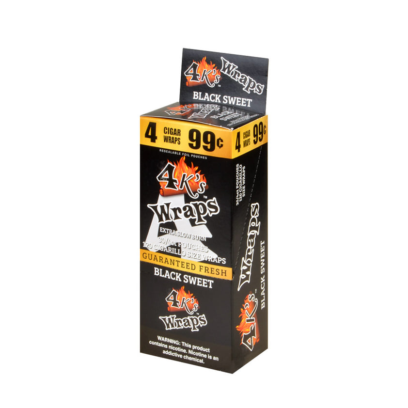 4 Kings Wraps 4 for 99c 30 pack of Black Sweet – Tobacco Stock