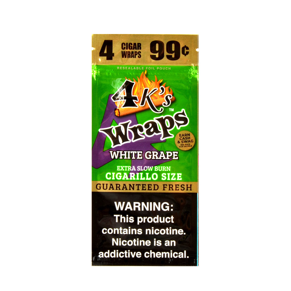 4 Kings Wraps 4 for 99c 30 pack of White Grape