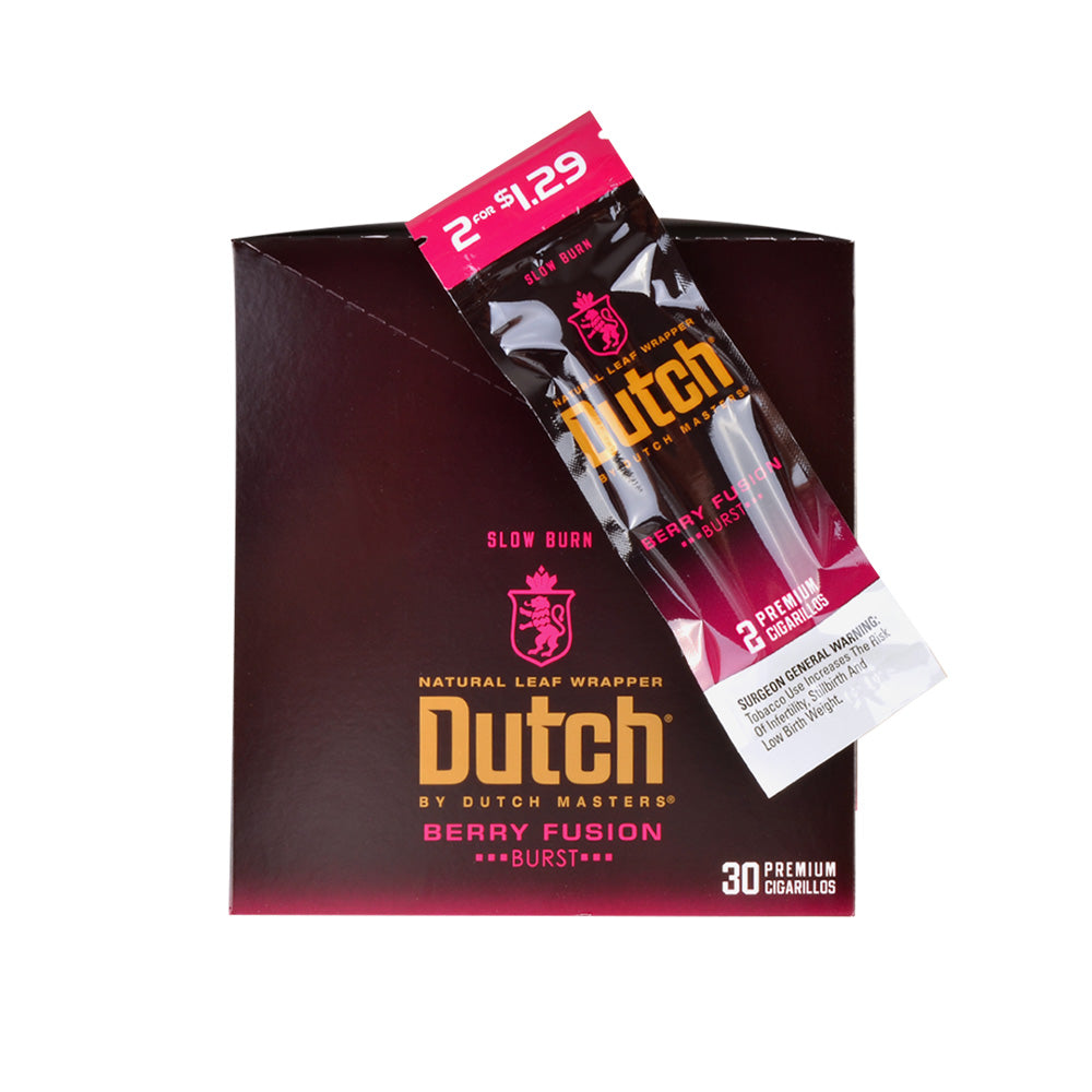 Dutch Masters Foil Fresh Berry Fusion $1.29 Cigarillos, 30 Packs of 2