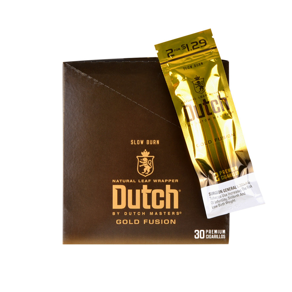 Dutch Masters Foil Fresh Gold Fusion $1.29 Cigarillos 30 Packs of 2