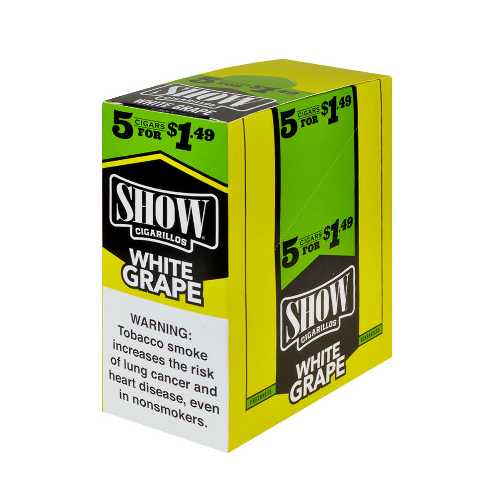 Show Cigarillos White Grape 15 Pouches of 5, Pre-Priced $1.49