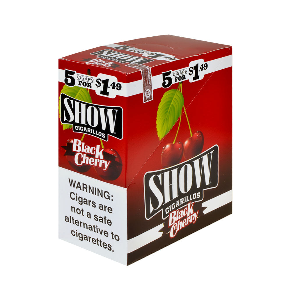 Show Cigarillos Black Cherry 15 Pouches of 5, Pre-Priced $1.49