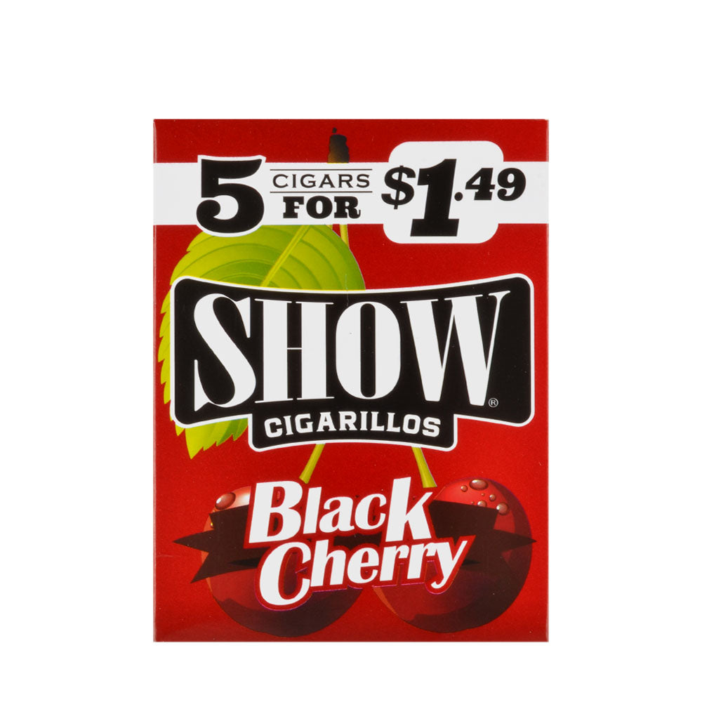 Show Cigarillos Black Cherry 15 Pouches of 5, Pre-Priced $1.49