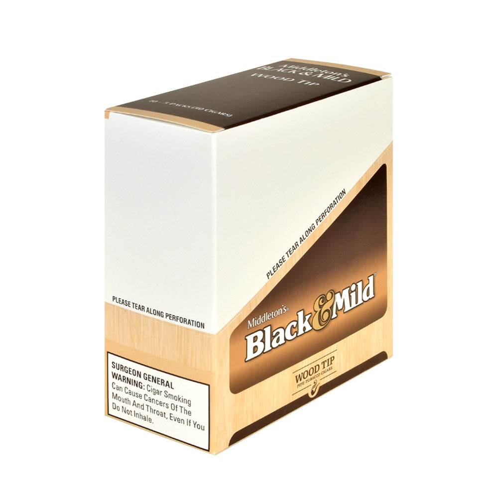 Middleton's Black & Mild Wood Tip Cigars 10 Packs of 5