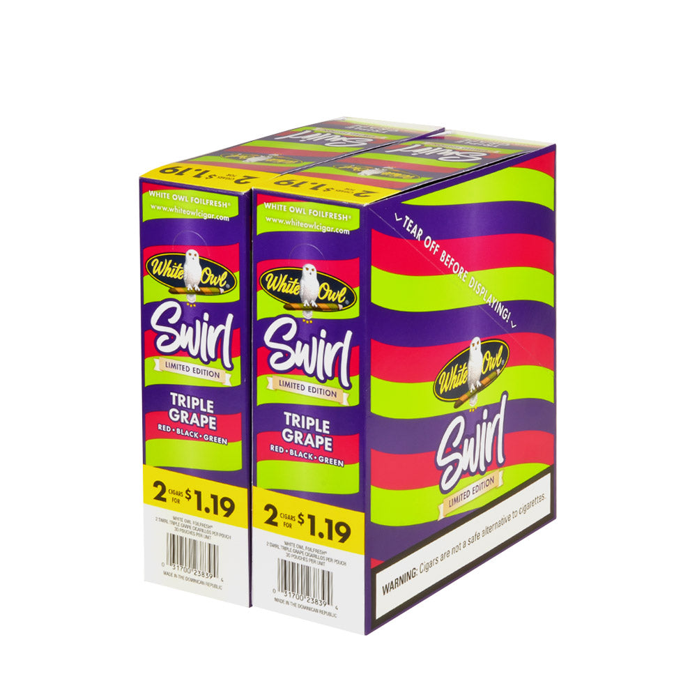 White Owl Cigarillos $1.19 Pre Priced 30 Packs of 2 Cigars Triple Grape