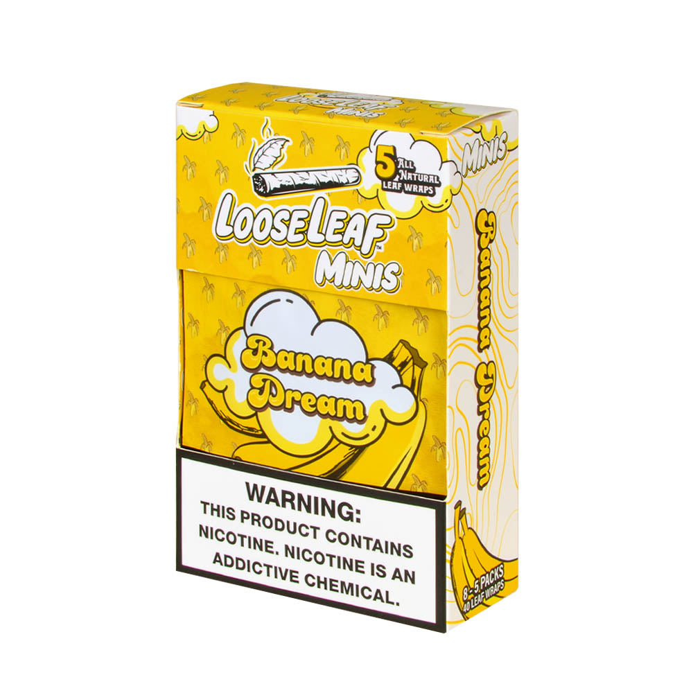 Mini Loose Leaf Banana Dream wraps, 8 packs of 5