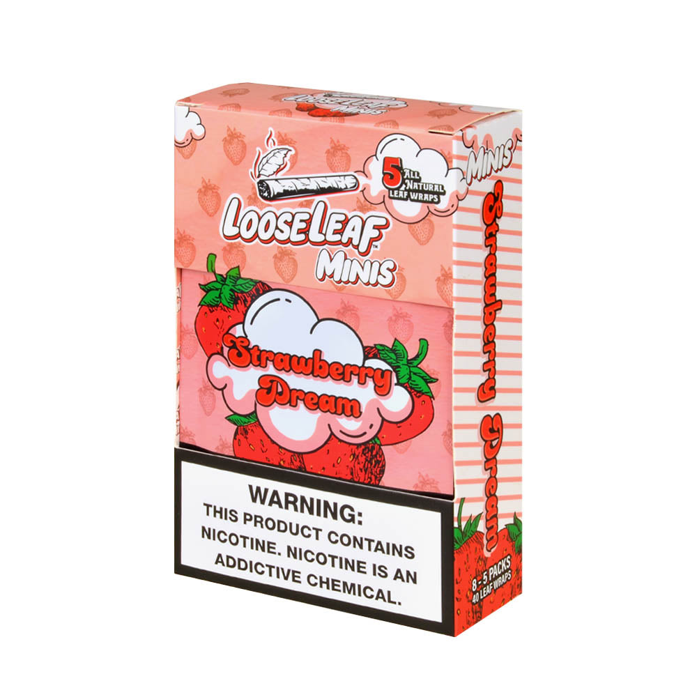 Mini Loose Leaf Strawberry Dream wraps, 8 packs of 5