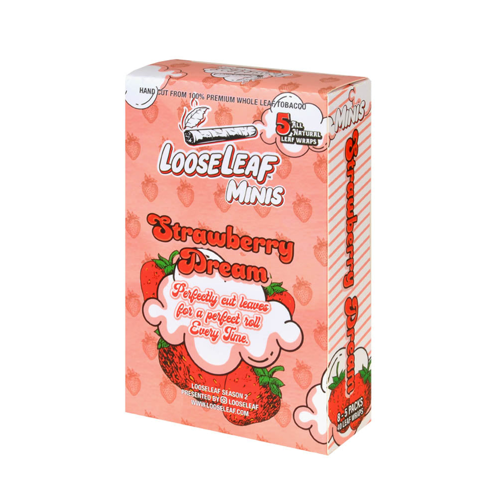 Mini Loose Leaf Strawberry Dream wraps, 8 packs of 5