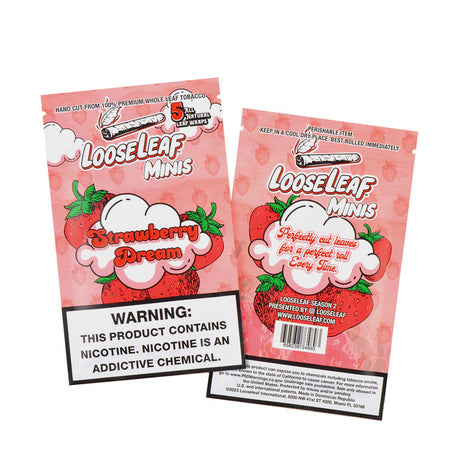 Mini Loose Leaf Strawberry Dream wraps, 8 packs of 5