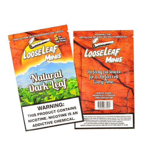 Mini Loose Leaf Natural Dark wraps, 8 packs of 5