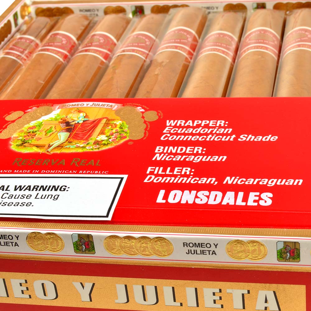 Romeo Y Julieta Reserva Real Lonsdales Cigars Box of 25