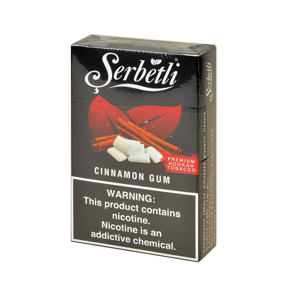 Serbetli Premium Hookah Tobacco 10 packs of 50g Cinnamon Gum