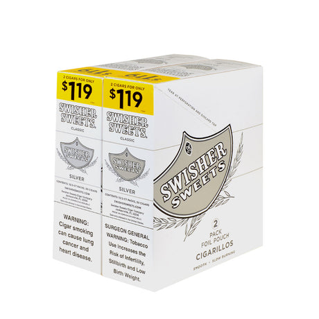 Swisher Sweets Cigarillos $1.19 Pre Priced 30 Packs of 2 Cigars Silver