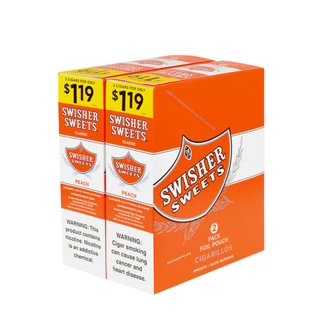 Swisher Sweets Cigarillos $1.19 Pre Priced 30 Packs of 2 Cigars Peach