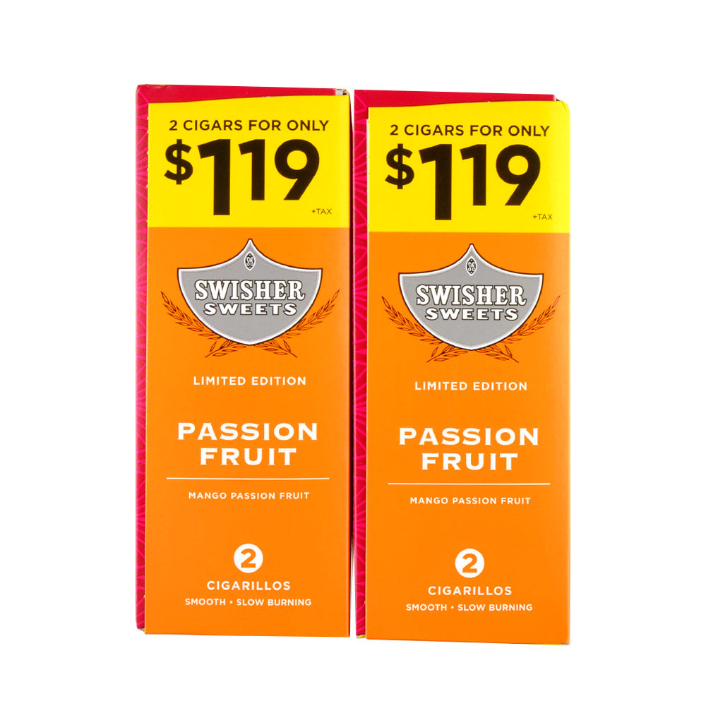 Swisher Sweets Cigarillos $1.19 Pre Priced 30 Packs of 2 Cigars Passion Fruit