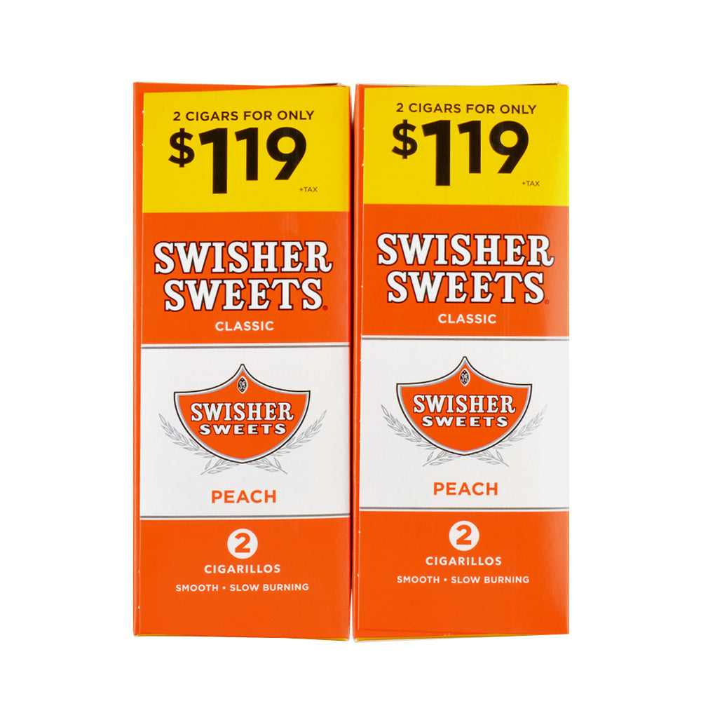 Swisher Sweets Cigarillos $1.19 Pre Priced 30 Packs of 2 Cigars Peach