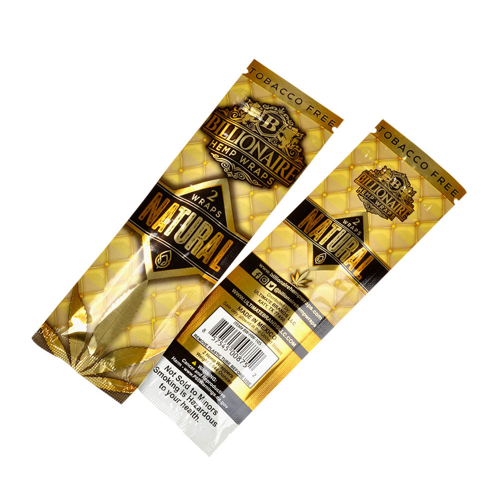 Billionaire Hemp Wraps 25 packs of 2, Natural