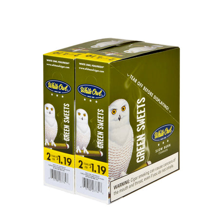 White Owl Cigarillos $1.19 Pre Priced 30 Packs of 2 Cigars Green Sweets