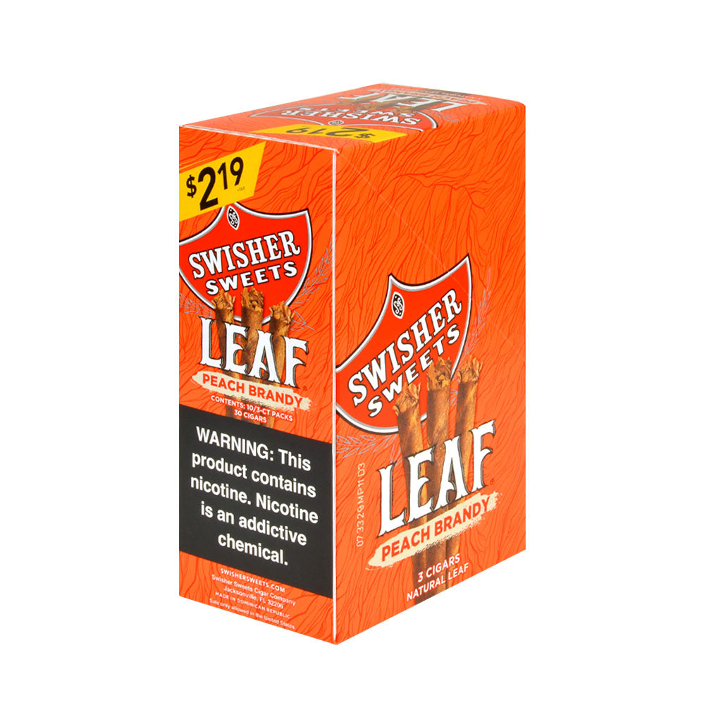 Swisher Sweets Leaf 3 for $2.19 Pack of 30 Peach Brandy