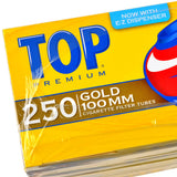 Top Premium Filter Tubes 100 mm Gold (Light) 4 Cartons of 250