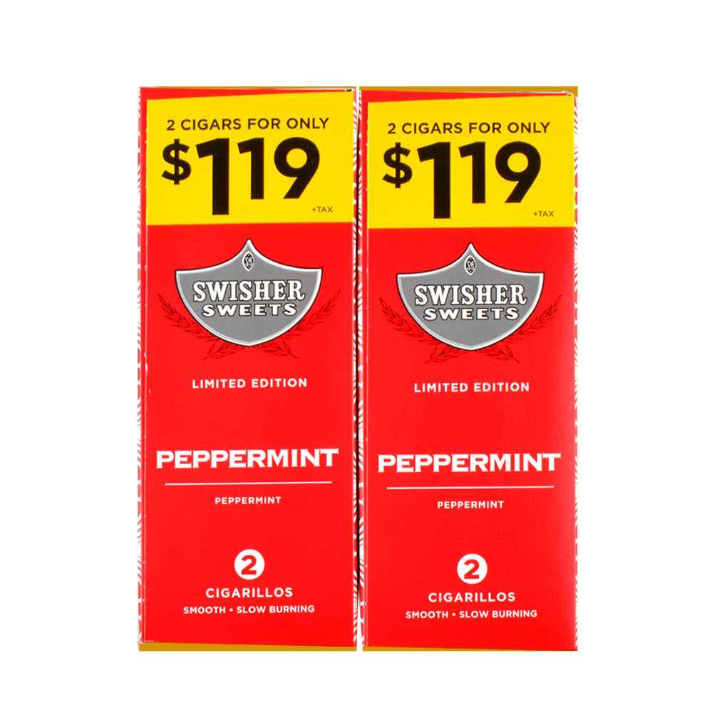 Swisher Sweets Cigarillos $1.19 Pre Priced 30 Packs of 2 Cigars Peppermint