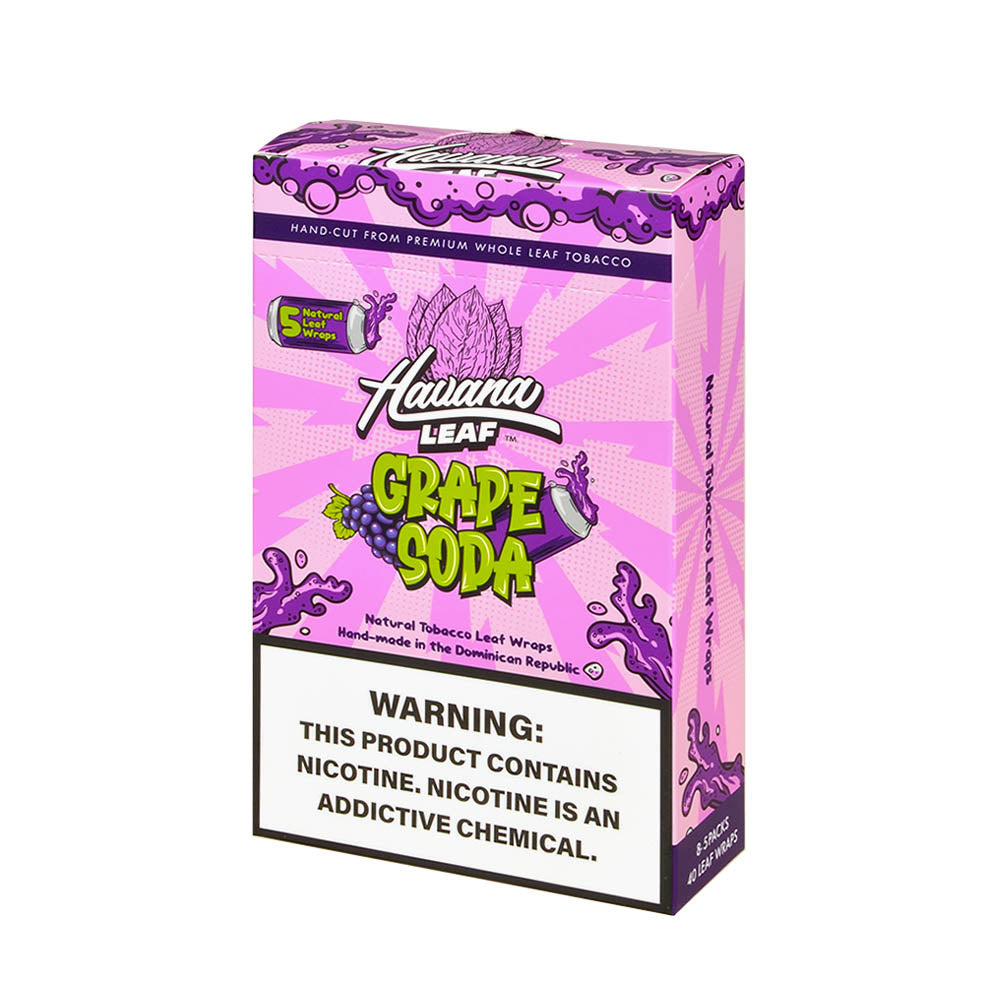 Havana Leaf Natural Tobacco Wrap, Grape Soda 8x5pk