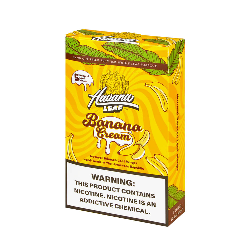 Havana Leaf Natural Tobacco Wrap, Banana Cream 8x5pk