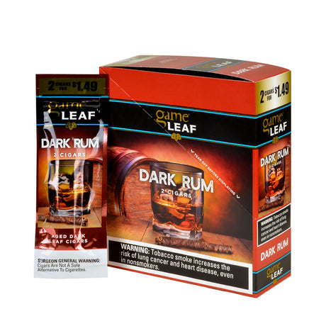 Game Leaf Dark Rum Cigarillos 2 for $1.49, 15 Pouches of 2