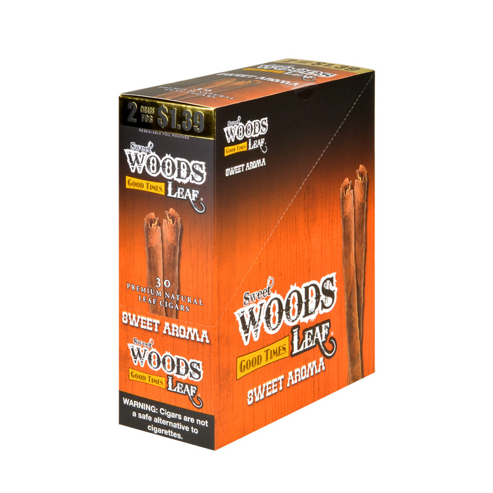 Good Times Sweet Woods 2 For $1.39 Cigarillos 15 Pouches of 2 Sweet Aroma