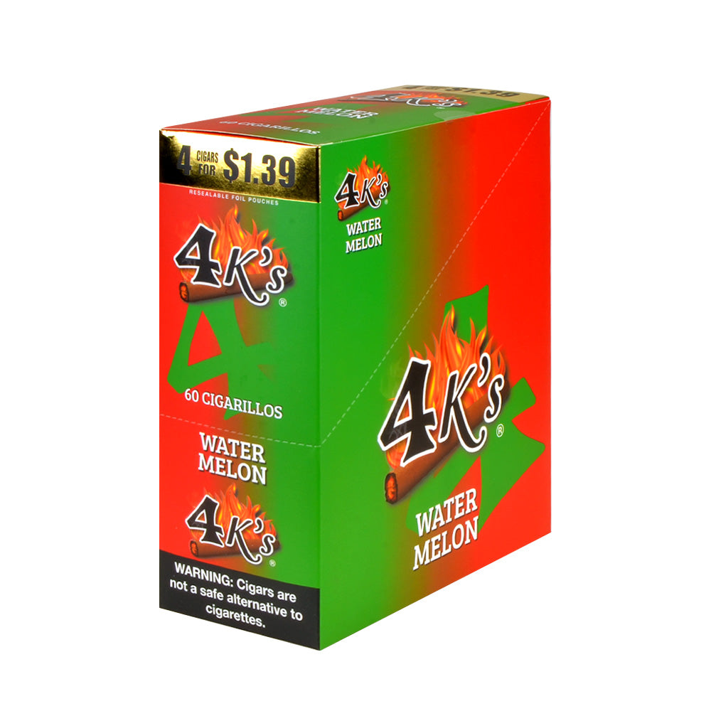 4 Kings Cigarillos 15 Packs of 4 Watermelon, Pre-Priced $1.39