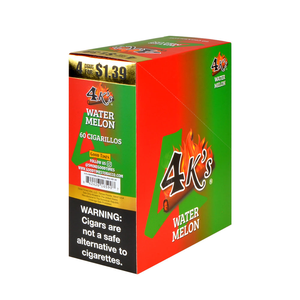 4 Kings Cigarillos 15 Packs of 4 Watermelon, Pre-Priced $1.39