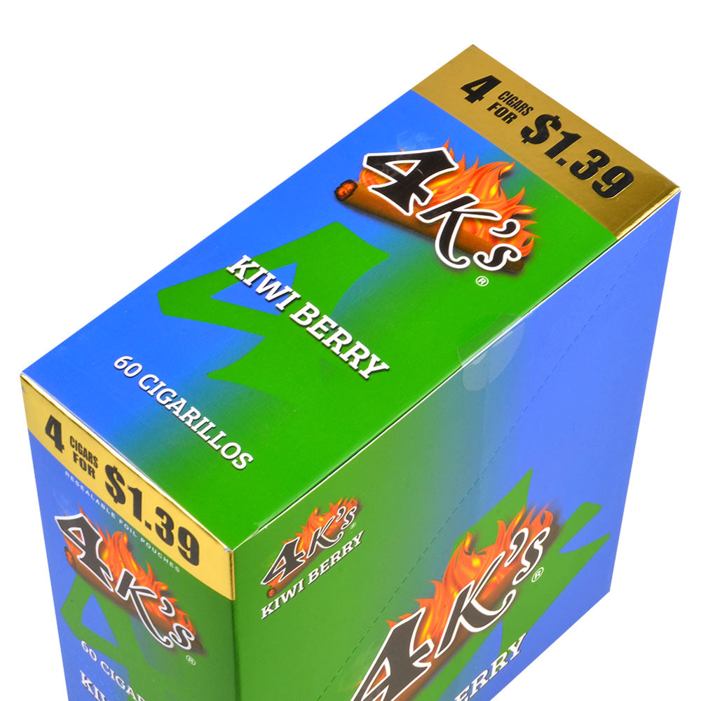 4 Kings Cigarillos 15 Packs of 4 Kiwi Berry, Pre-Priced $1.39