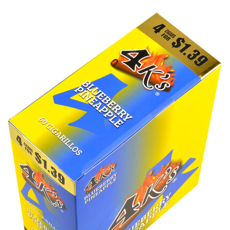 4 Kings Cigarillos 15 Packs of 4 Blueberry Pineapple, Pre-Priced $1.39