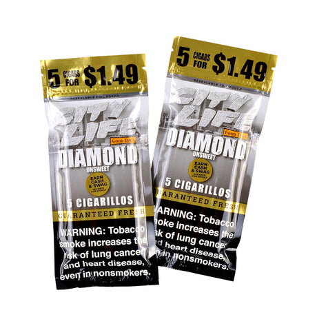 City Life Cigarillos 5 for $1.49 Diamond 15 Packs of 5