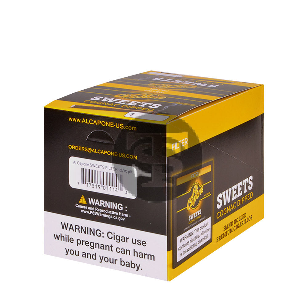 Al Capone Sweets Filter Cognac Cigarillos 10 Packs of 10 3