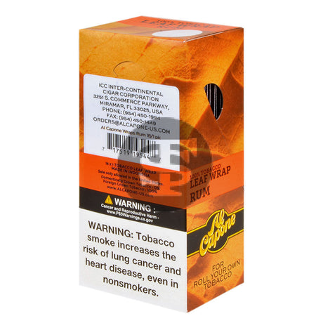 Al Capone Tobacco Leaf Wrap Pack of 18ct Rum