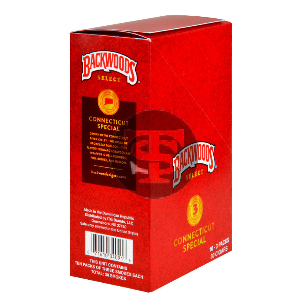 Backwoods Select Connecticut Special cigars 10 packs of 3