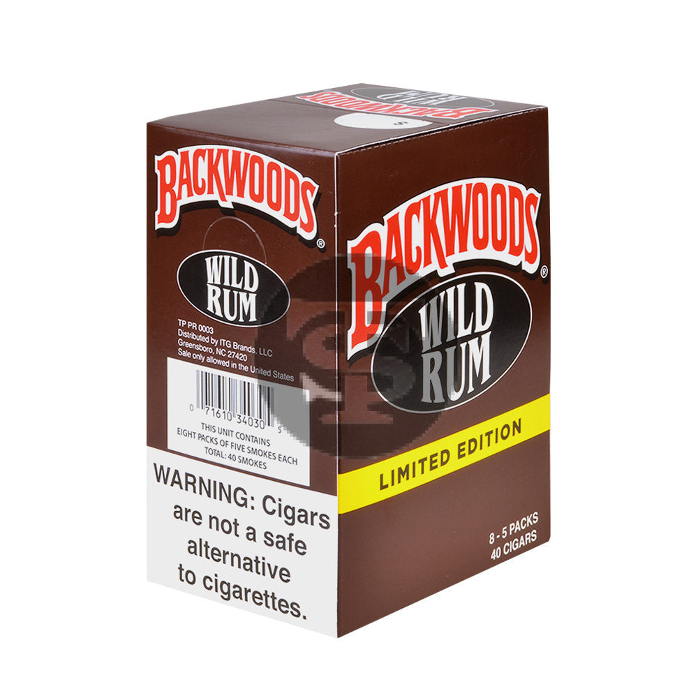 Backwoods Wild Rum Cigars 8 Packs of 5 2