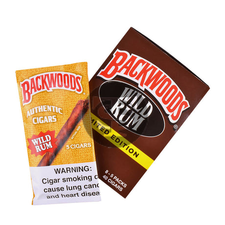 Backwoods Wild Rum Cigars 8 Packs of 5 3