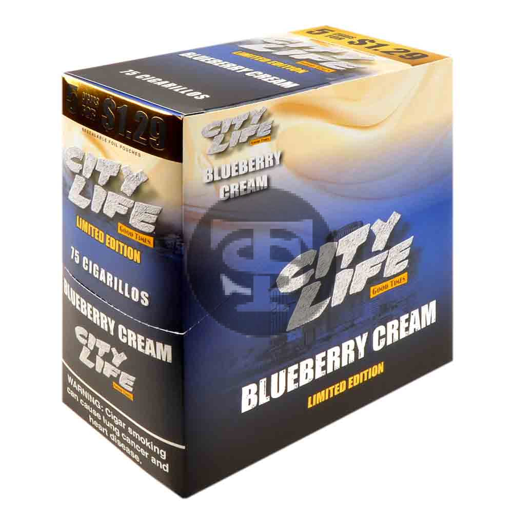 City Life Cigarillos 5 for $1.29 Blueberry Cream 15 Packs of 5