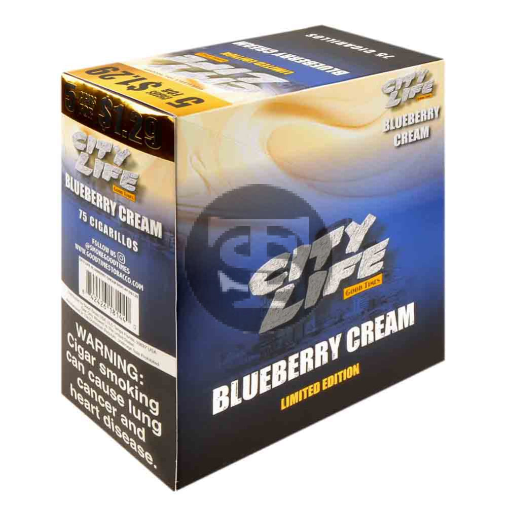 City Life Cigarillos 5 for $1.29 Blueberry Cream 15 Packs of 5