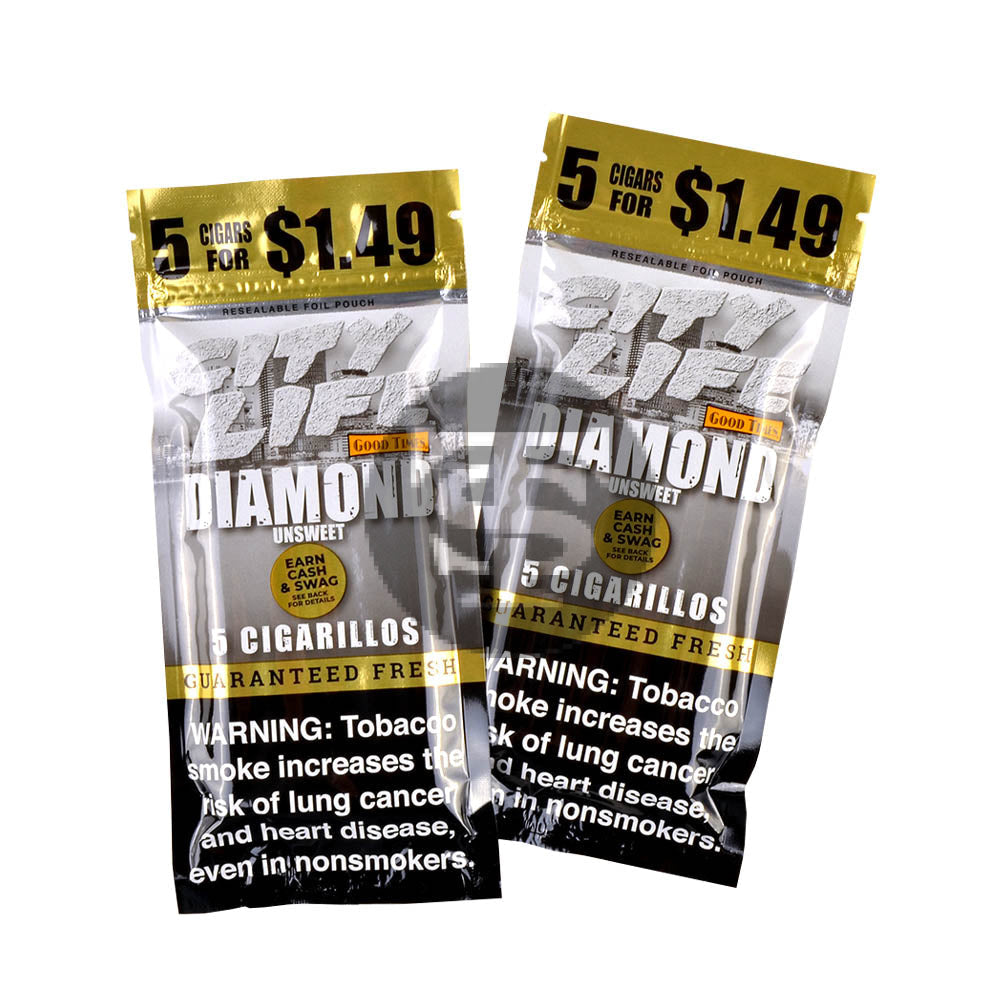 City Life Cigarillos 5 for $1.49 Diamond 15 Packs of 5