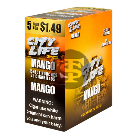 City Life Cigarillos 5 for $1.49 Mango 15 Packs of 5