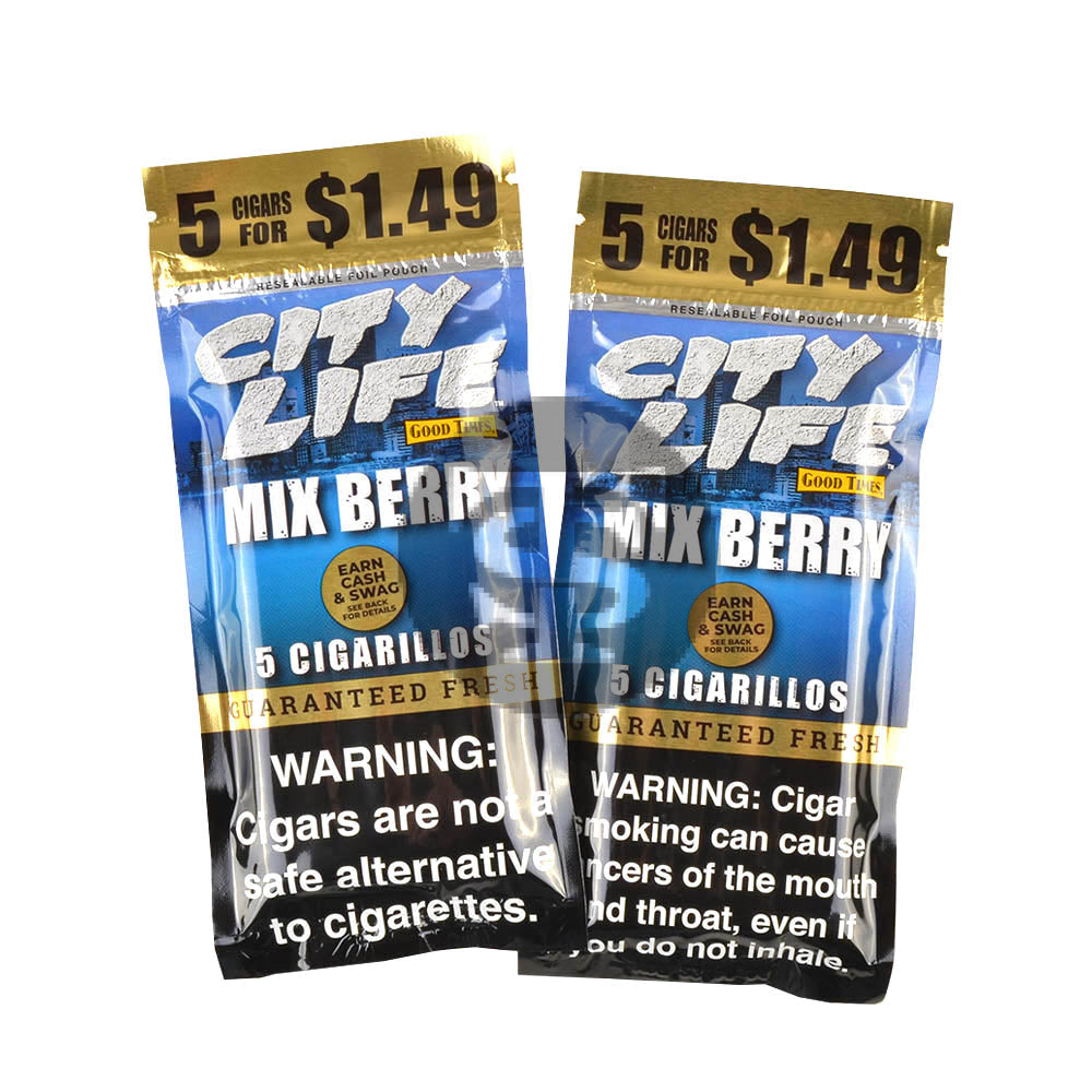 City Life Cigarillos 5 for $1.49 Mixed Berry 15 Packs of 5