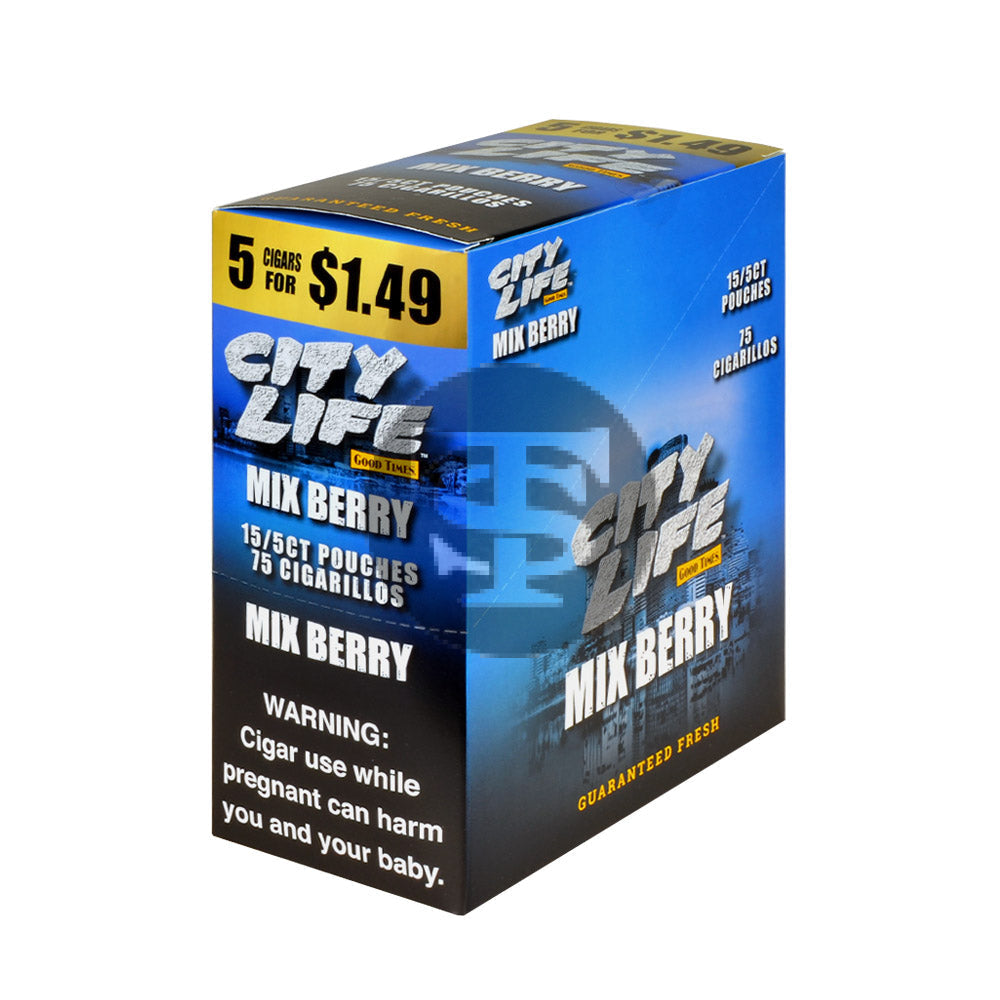 City Life Cigarillos 5 for $1.49 Mixed Berry 15 Packs of 5