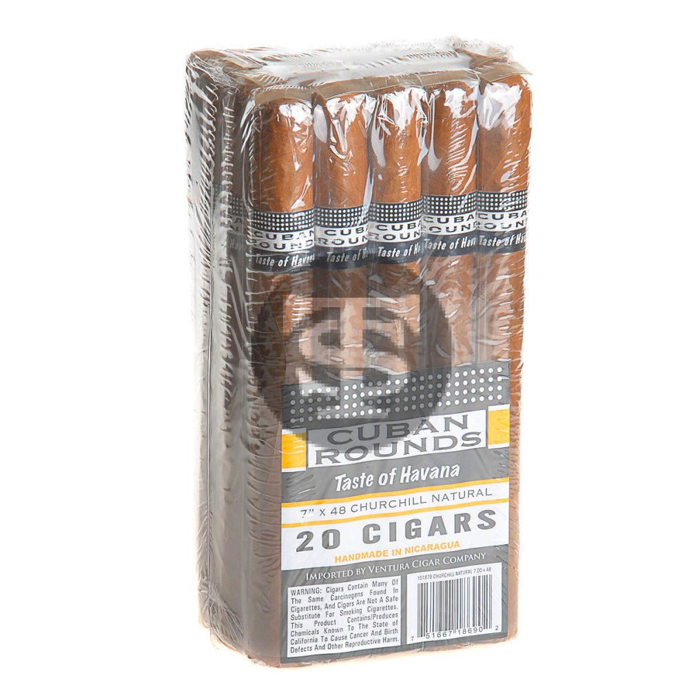 Cuban Rounds Churchill Natural Cigars Pack of 20 1